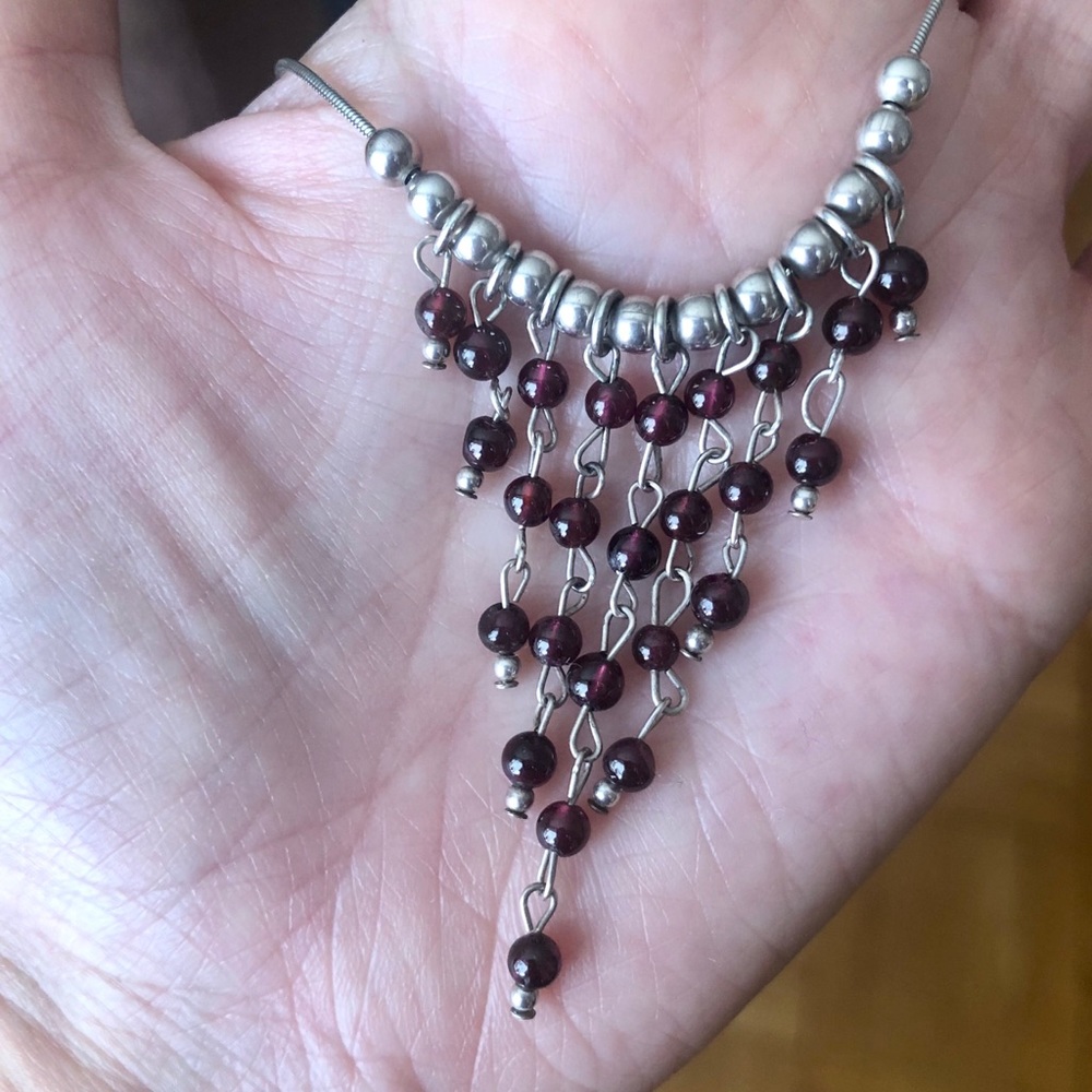 STERLING SILVER and beaded necklace! - Picture 4 of 5